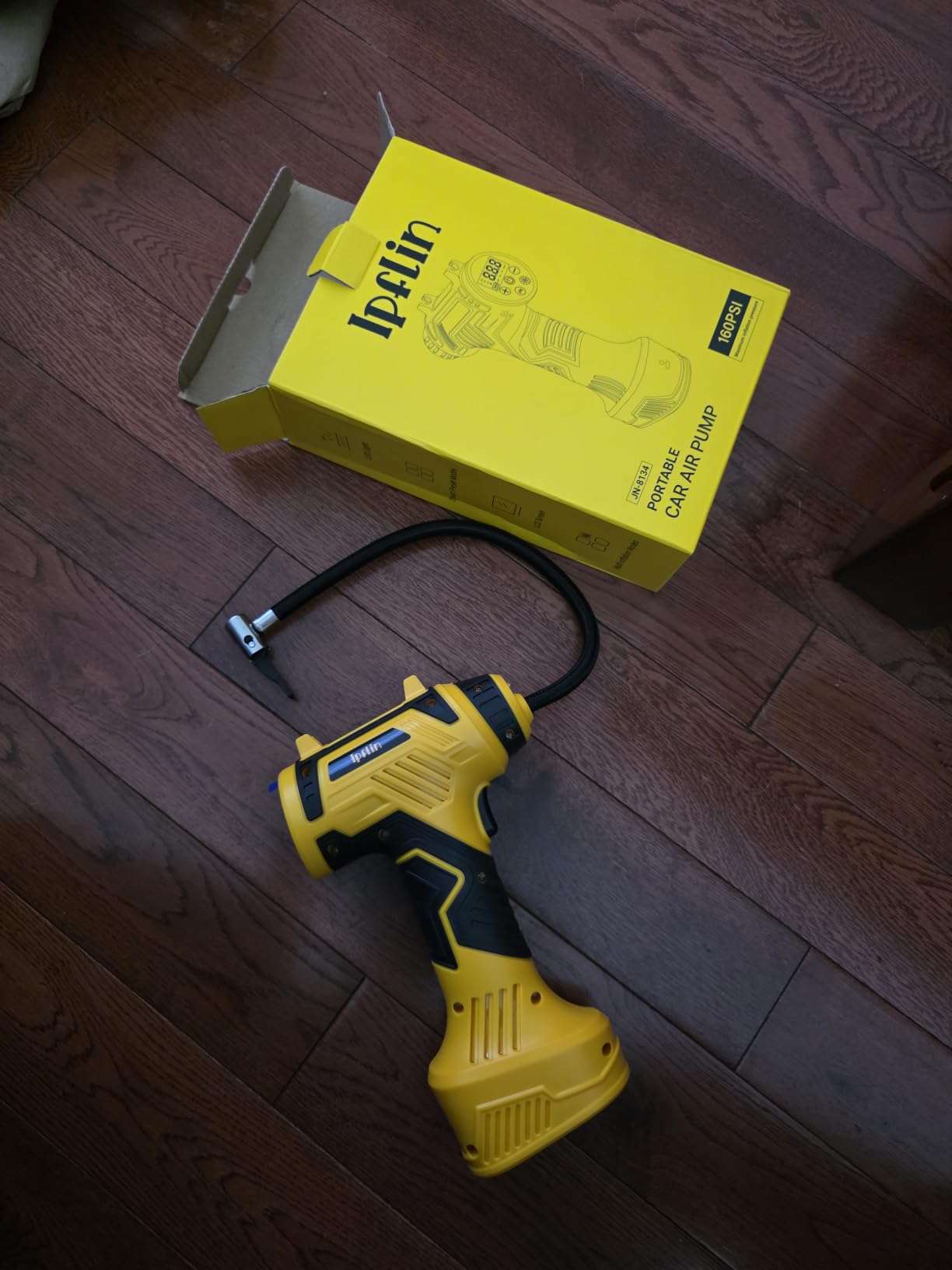 70% 0FF Ipflin 9600mAh Tire Inflator Portable Air Compressor for Car | Dual Power Cordless Tire Inflator with Battery & 12V DC, 160 PSI Portable Air Compressor, Air Pump for Car Tires, Motorcycle customer photo 2