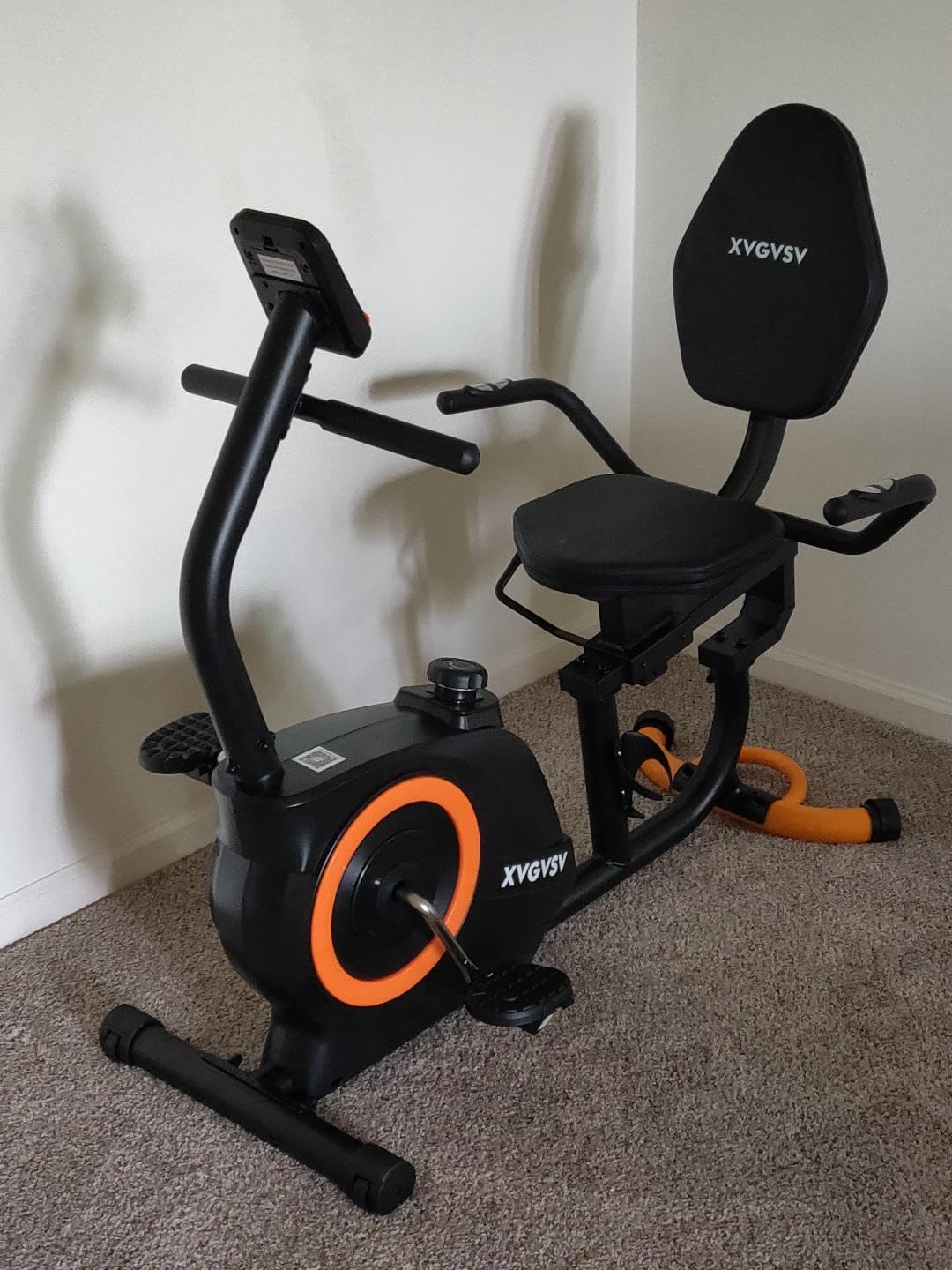Recumbent Exercise Bike for Home Use, Quiet Recumbent Stationary Bikes for Adults & Seniors, 16-Level Resistance, Adjustable Seat, Supports 400LB, Pulse Sensors & LCD Display customer photo 1