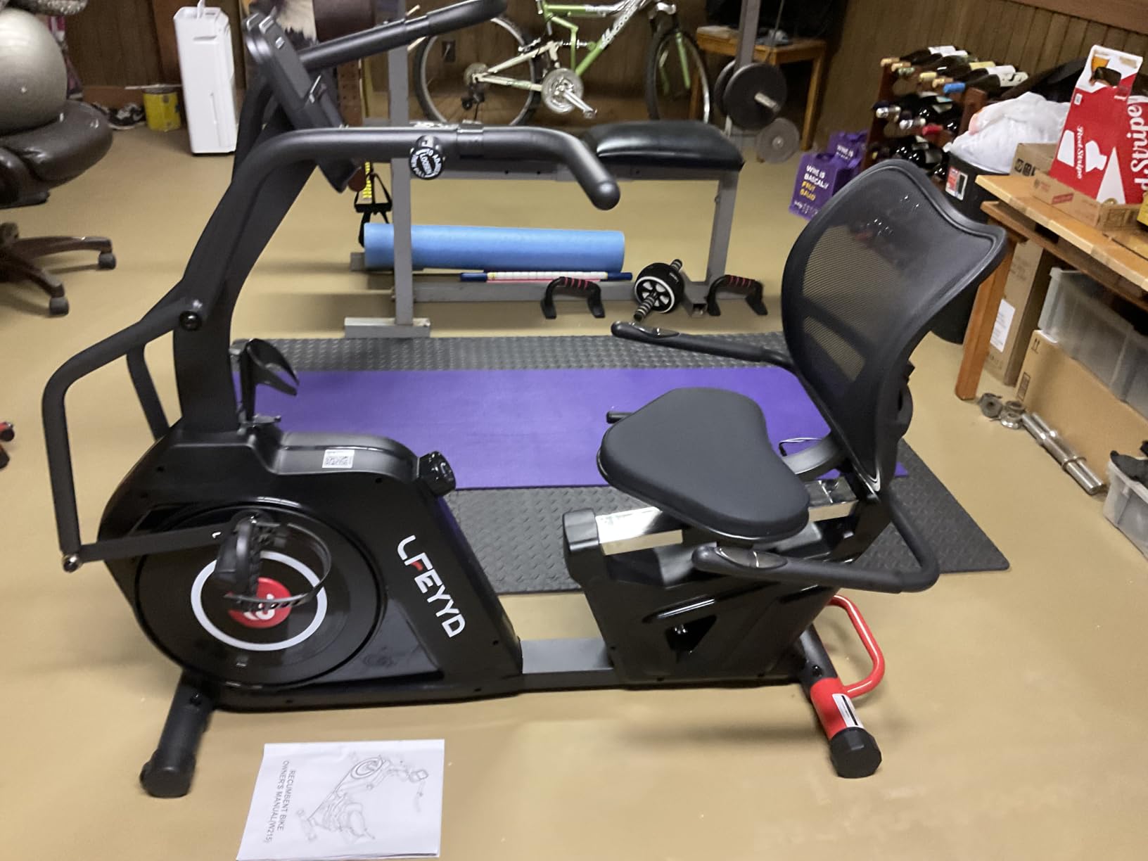 Recumbent Exercise Bike for Home, Stationary Bike with Arm Exerciser, 16-Level Magnetic Resistance, Bluetooth App, LCD Monitor, 450LBS Capacity, Heart Rate, Heavy-Duty Frame customer photo 1