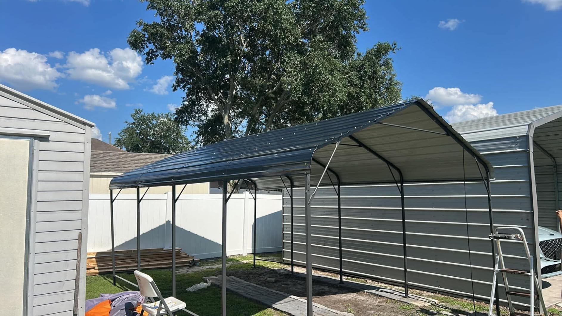 AirWire 20x30 FT Metal Carport Canopy with Reinforced Base | Heavy Duty Car port, Outdoor Galvanized Steel Garage Shelter for 2 Cars, Boat and Truck customer photo 2