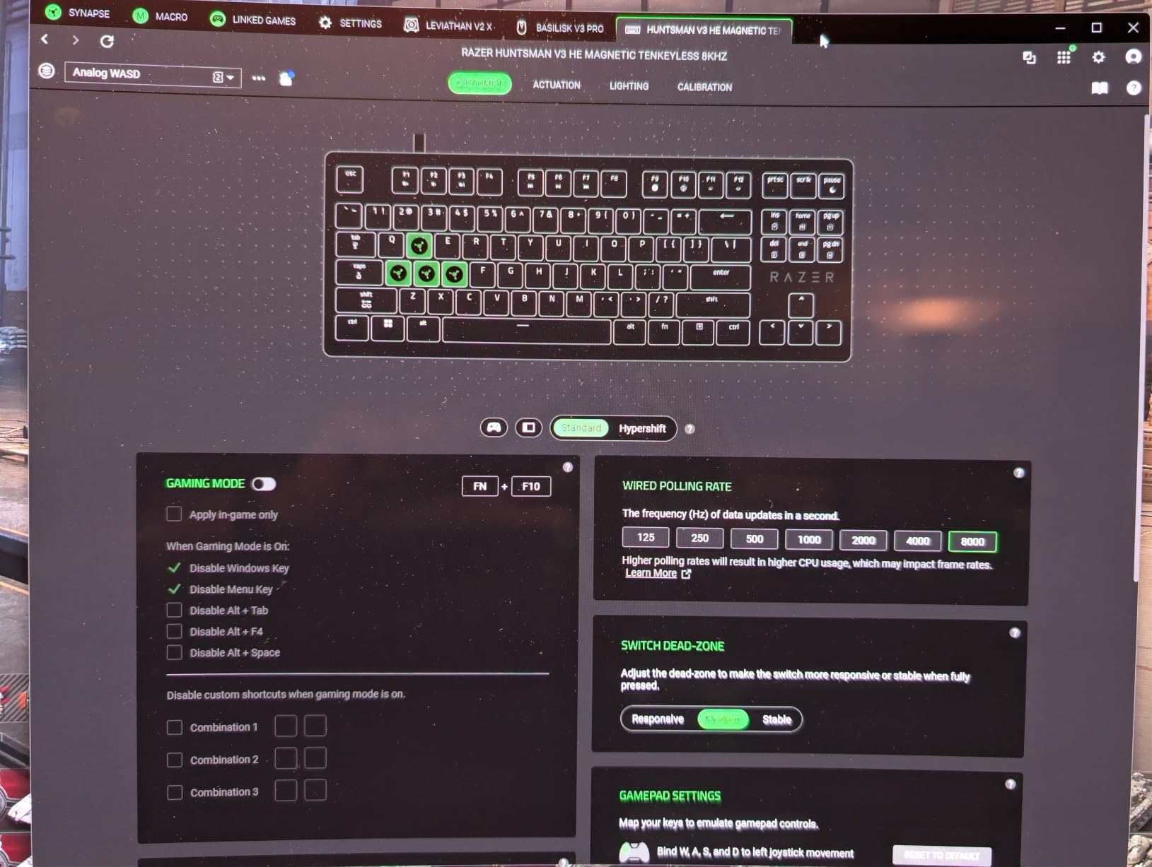 Razer Huntsman V3 HE Magnetic TKL 8KHz Wired Gaming Keyboard | Hall Effect Magnetic Switches, 8000 Hz Polling, Razer Snap Flex, Snap Tap, Rapid Trigger, Adjustable Actuation, Synapse Web customer photo 2