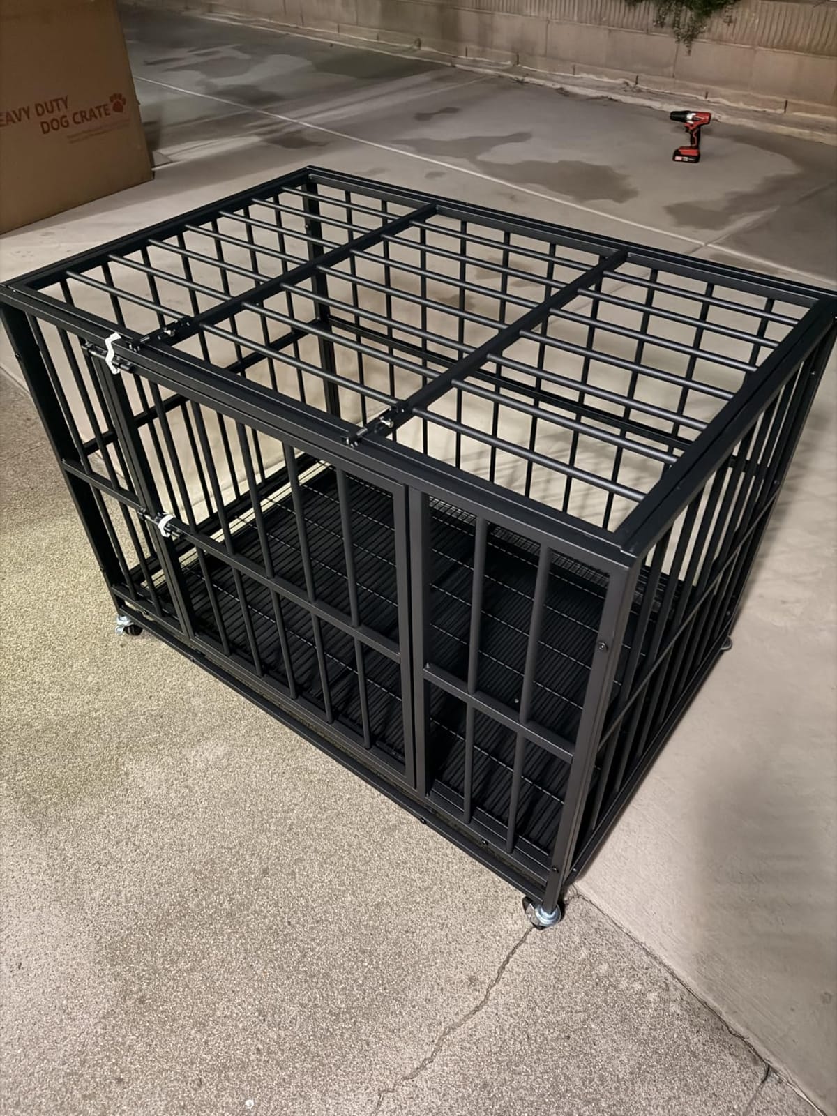 48 Inch Heavy Duty Dog Crate, Escape-Proof, Kennel for Large Dogs | Heavy duty steel, Chew-proof, Dual doors with escape-proof locks, Removable easy clean tray, Locking casters, Easy assembly customer photo 2