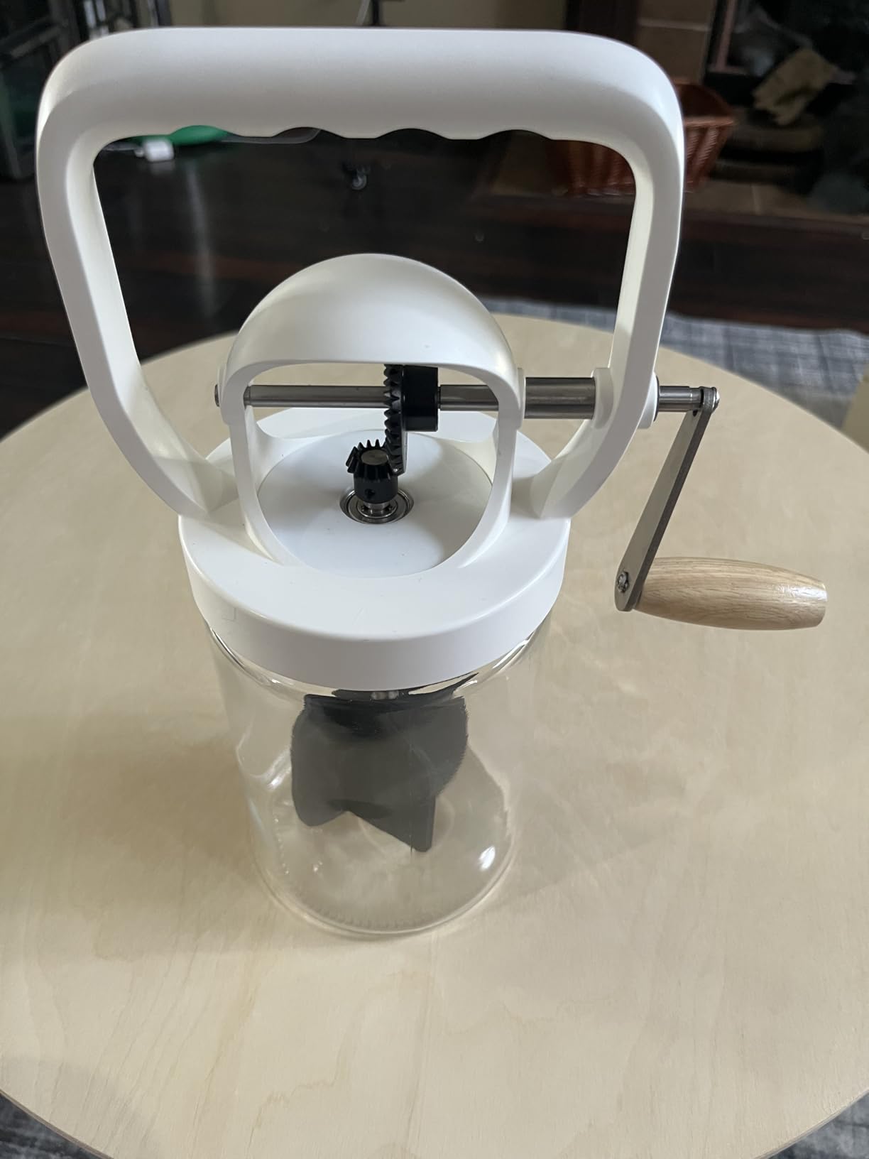 CAROD Traditional Manual Butter Churn Maker, 1.2L Capacity Glass Jar with Sifting Lid, Create Delicious Homemade Butter within 15 Min customer photo 2