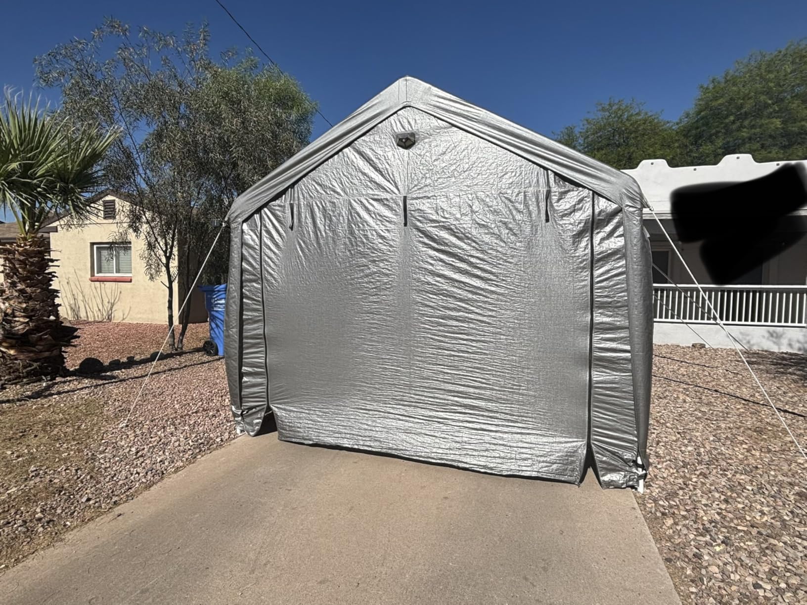 20X20 FT Carports Heavy Duty, 2 Car Port with Removable Side Wall, Carport Canopy, Portable Car Port Garage, Car Shelter All Weather, Gray customer photo 2