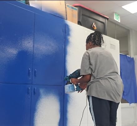 1000W High Power Paint Sprayer - Corded HVLP Paint Gun with 4 Sizes Copper Nozzles, Easy to Clean & Control Power Painter for House Painting, DIY Crafting, Tables & Chairs (Blue) customer photo 1
