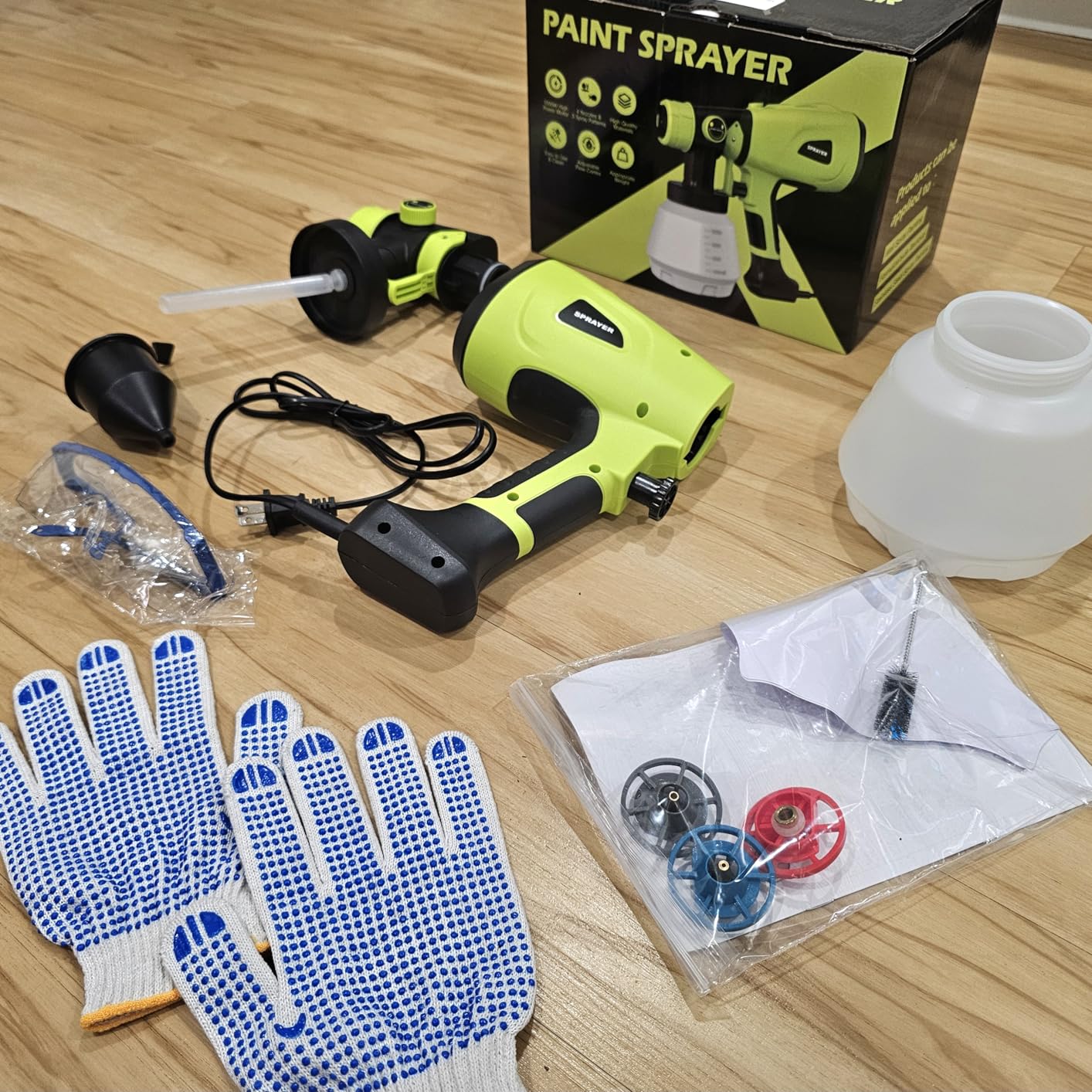 1000W High Power Paint Sprayer - Corded HVLP Paint Gun with 4 Sizes Copper Nozzles, Easy to Clean & Control Power Painter for House Painting, DIY Crafting, Tables & Chairs (Blue) customer photo 2