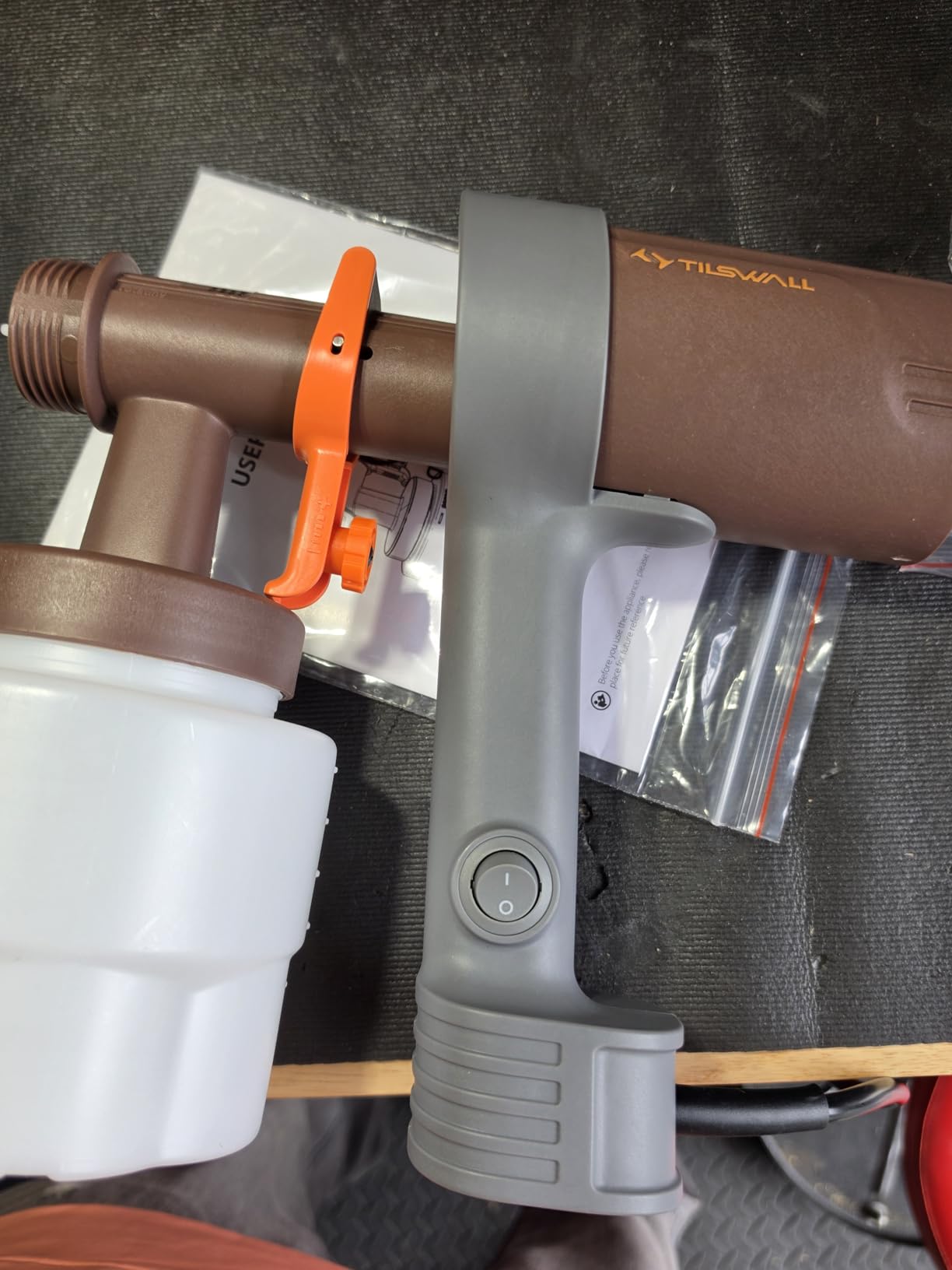 Tilswall Paint Sprayer, Shark 600 Ultra-Light HVLP Electric Spray Paint Gun | 3 Nozzles & 3 Patterns, 1200ML/Min, Easy to Clean, Variable Flow Control, Ideal for Furniture, Cabinets, Fence, Walls, Deck customer photo 2