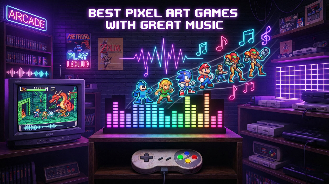 Best pixel art games with great music