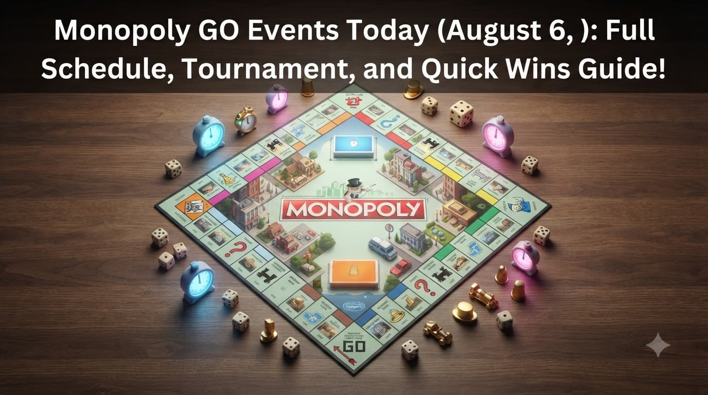 Monopoly GO Events Today (August 6, 2026): Full Schedule, Tournament, and Quick Wins Guide!