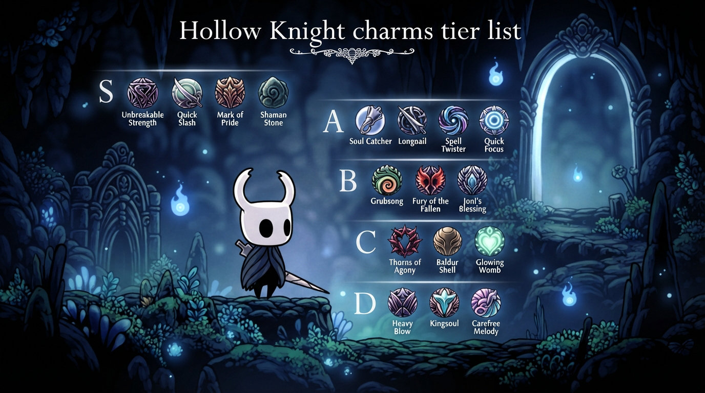 Hollow Knight charms tier list