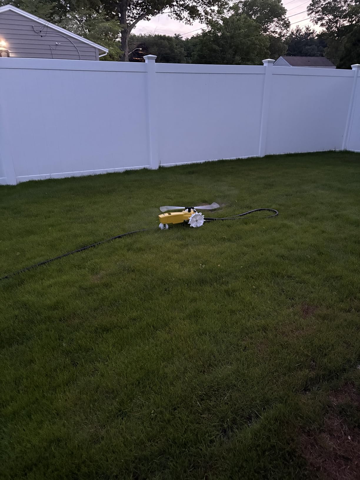 Nelson Rain Train 13,500 Square Feet Cast Iron Outdoor Lawn Traveling Water Sprinkler for Yard, and Garden, with Auto Shut Off, Yellow customer photo 1