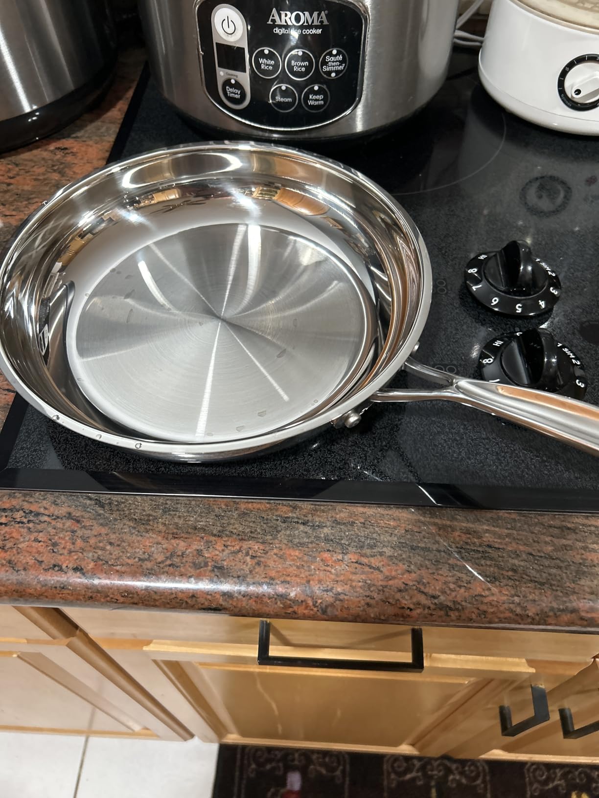 Cuisinart 8-Inch Open Skillet, Stainless Steel Skillet, Large Kitchen Pan, Dishwasher Safe, Compatible with Induction, Electric, Gas Cooktops, Oven Safe Saucepan, Cool Grip Handles customer photo 1