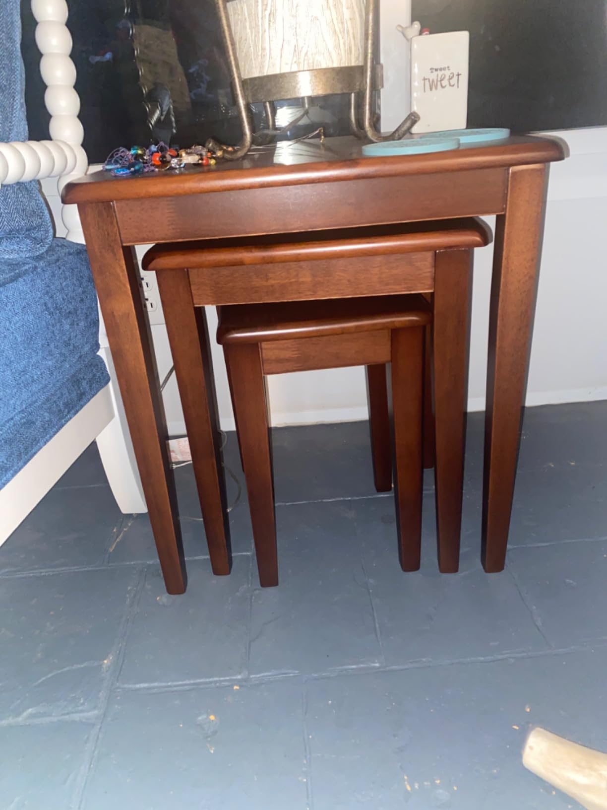 Winsome Regalia Nesting Accent Tables, for Living Room, Walnut, Set of 3 customer photo 1