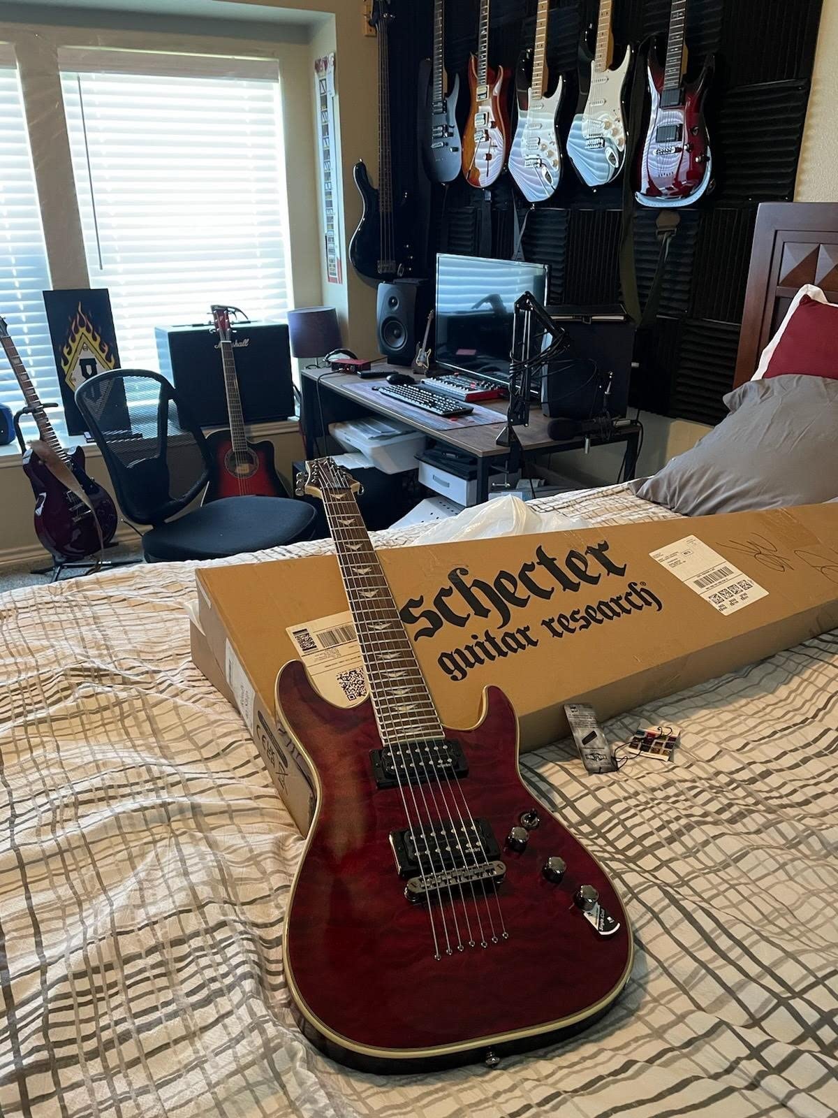 Schecter Omen Extreme-7 Electric Guitar - Black Cherry customer photo 1