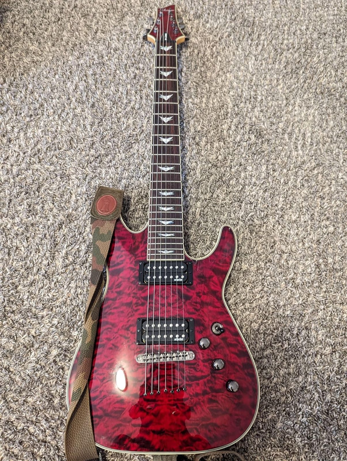 Schecter Omen Extreme-7 Electric Guitar - Black Cherry customer photo 2