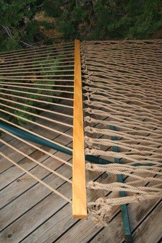 Original Pawleys Island Large Oatmeal DuraCord Rope Hammock – 13 ft. x 55 in., 2-Person, 450 lb Capacity, Oak Spreader Bar, Zinc-Plated Hardware, Handcrafted in the USA customer photo 1