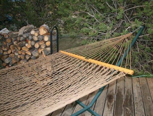 Original Pawleys Island Large Oatmeal DuraCord Rope Hammock – 13 ft. x 55 in., 2-Person, 450 lb Capacity, Oak Spreader Bar, Zinc-Plated Hardware, Handcrafted in the USA customer photo 2