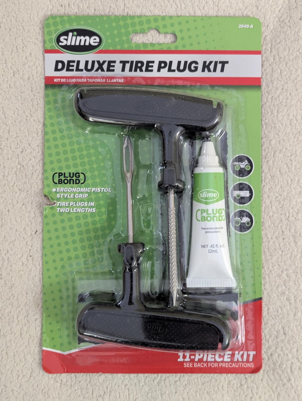 Slime 2040-A Tire Repair Plug Kit, Deluxe, Contains Strings, Tools and Glue, 11 Pieces customer photo 2
