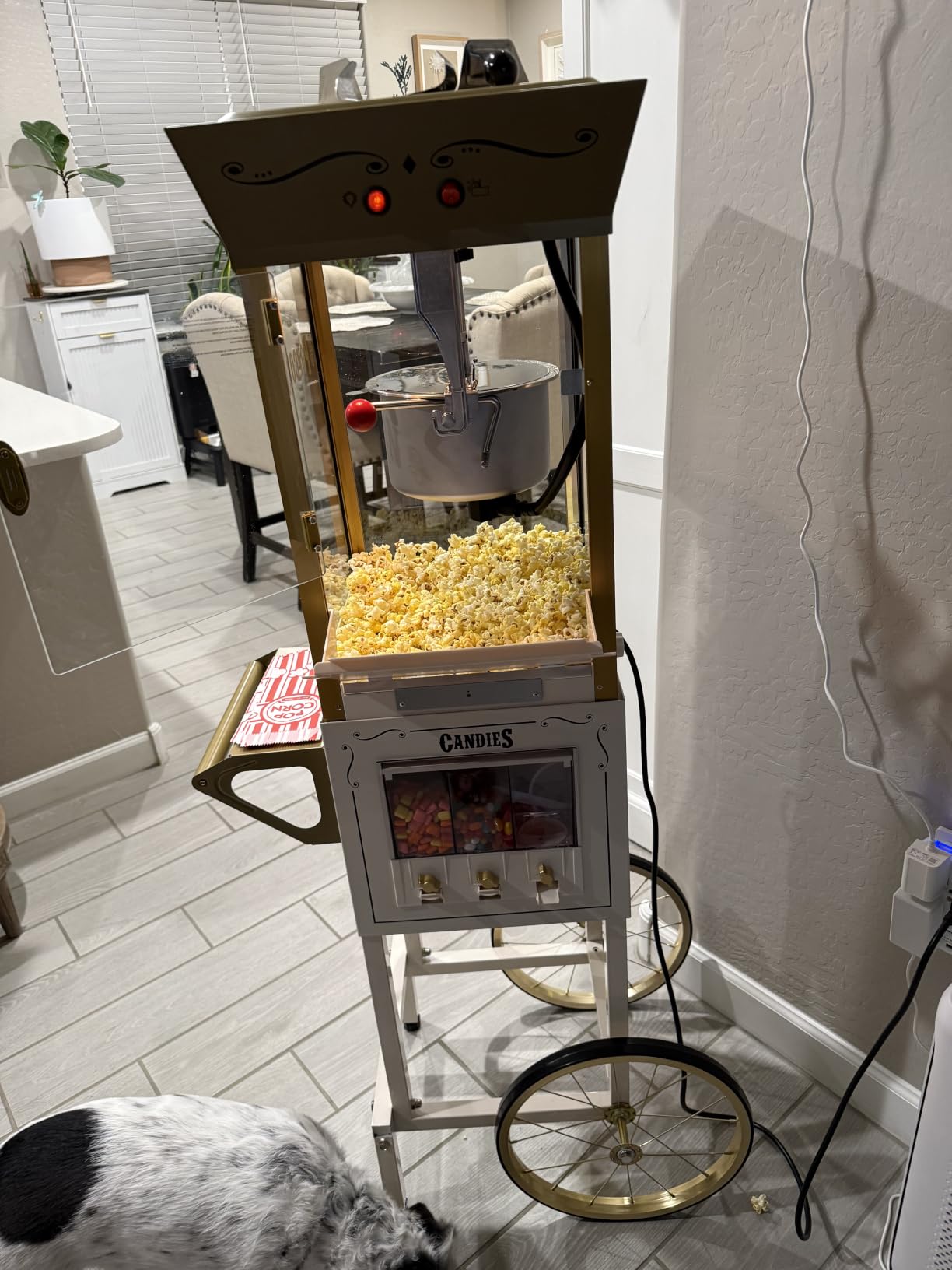 Nostalgia Popcorn Maker Machine - Professional Cart With 8 Oz Kettle Makes Up to 32 Cups - Vintage Popcorn Machine Movie Theater Style - Red customer photo 2