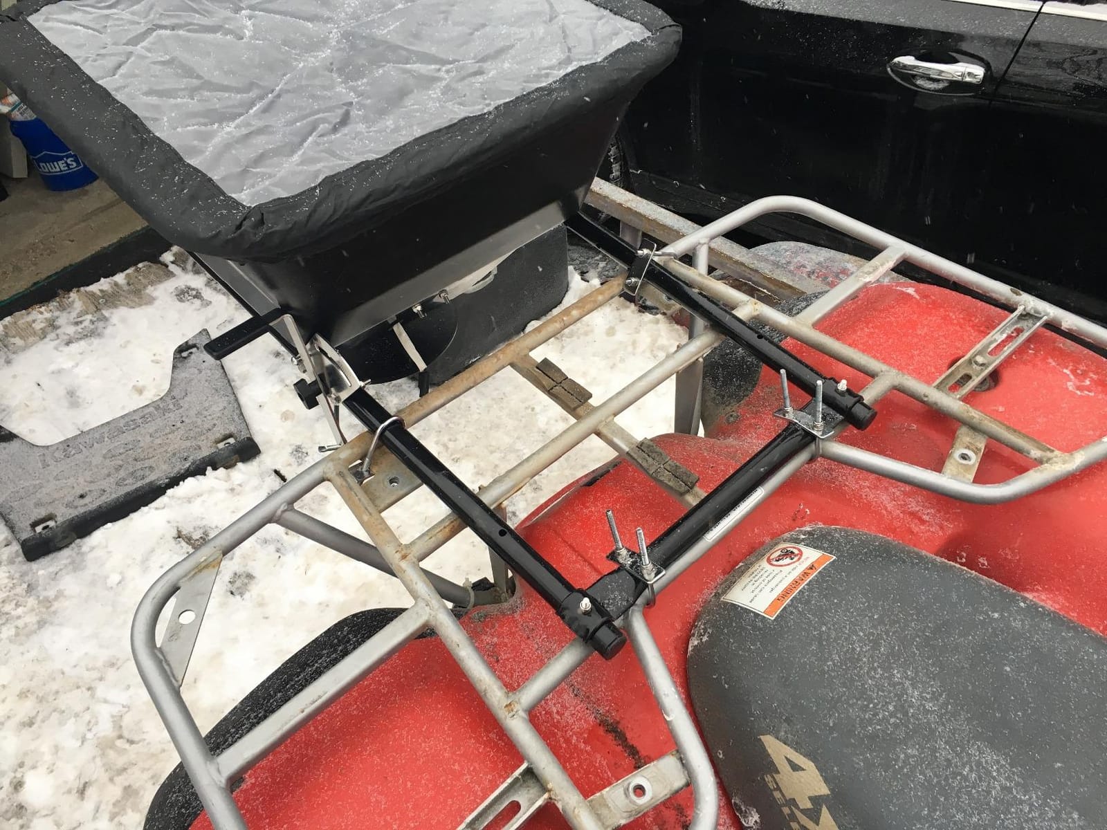 Buyers Products ATVS100 100 lb ATV Rear Rack Mount Broadcast Spreader customer photo 1