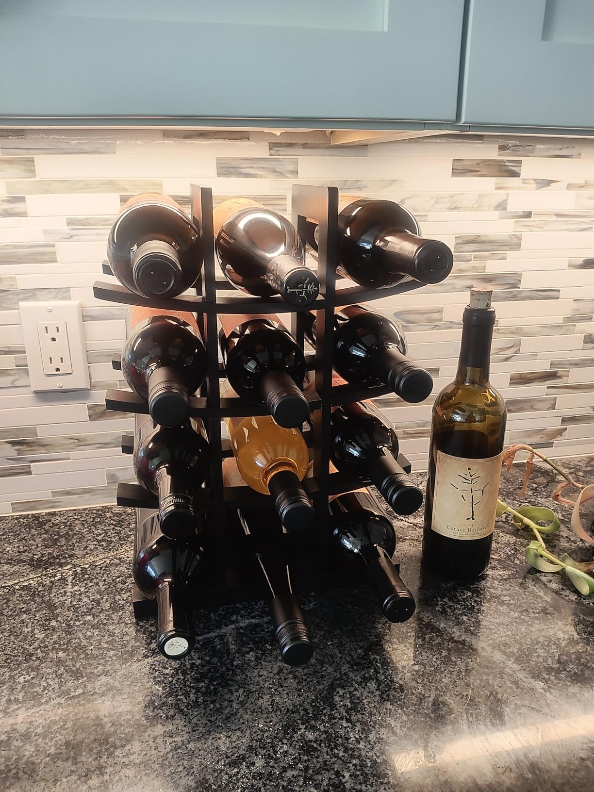 Oceanstar WR1132 12-Bottle Bamboo Wine Rack, Dark Espresso customer photo 1