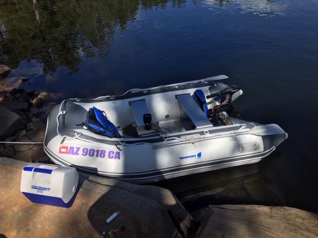 Newport 8ft 10in Dana Inflatable Sport Tender Dinghy Boat - 3 Person - 10 Horsepower - USCG Rated, White/Gray customer photo 1