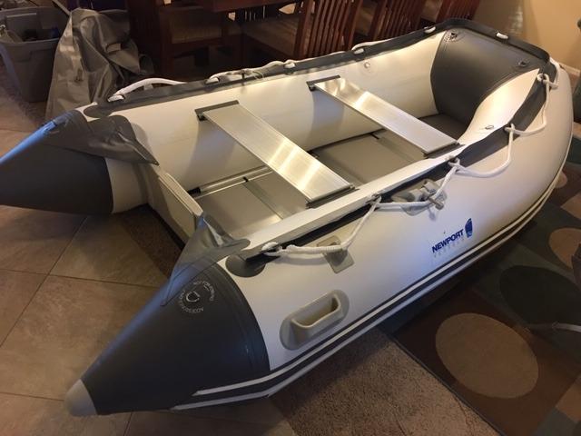 Newport 8ft 10in Dana Inflatable Sport Tender Dinghy Boat - 3 Person - 10 Horsepower - USCG Rated, White/Gray customer photo 2