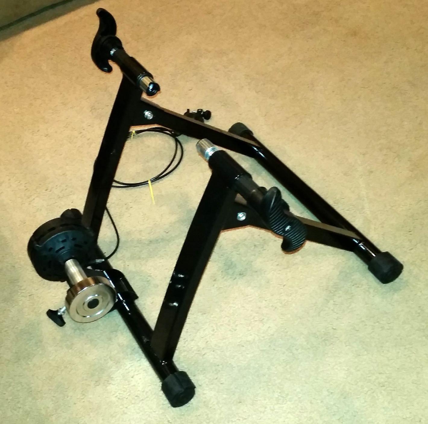 FDW Magnetic Bike Trainer Stand for Indoor Riding, Steel Bicycle Exercise Training Stand with Noise Reduction Wheel,Stationary Bike Resistance Trainer for Road & Mountain Bikes customer photo 1