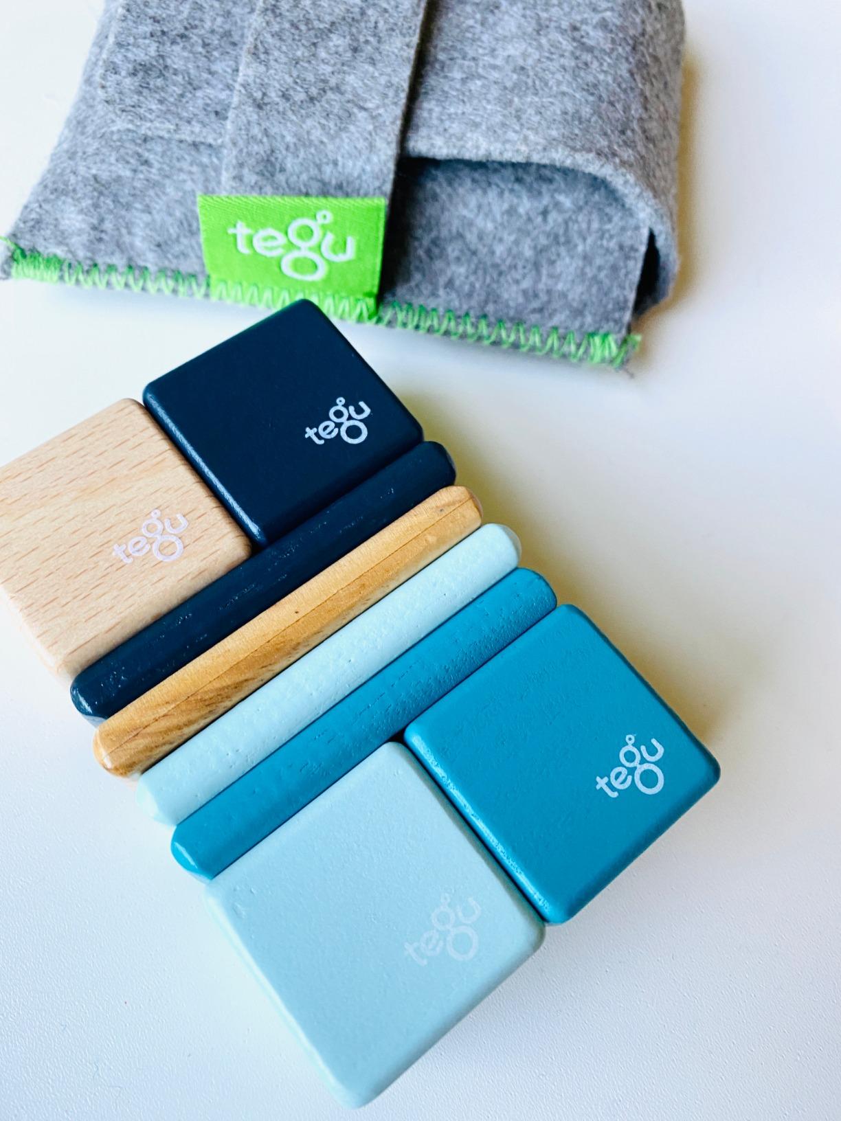 8 Piece Tegu Pocket Pouch Magnetic Wooden Block Set, Tints customer photo 1