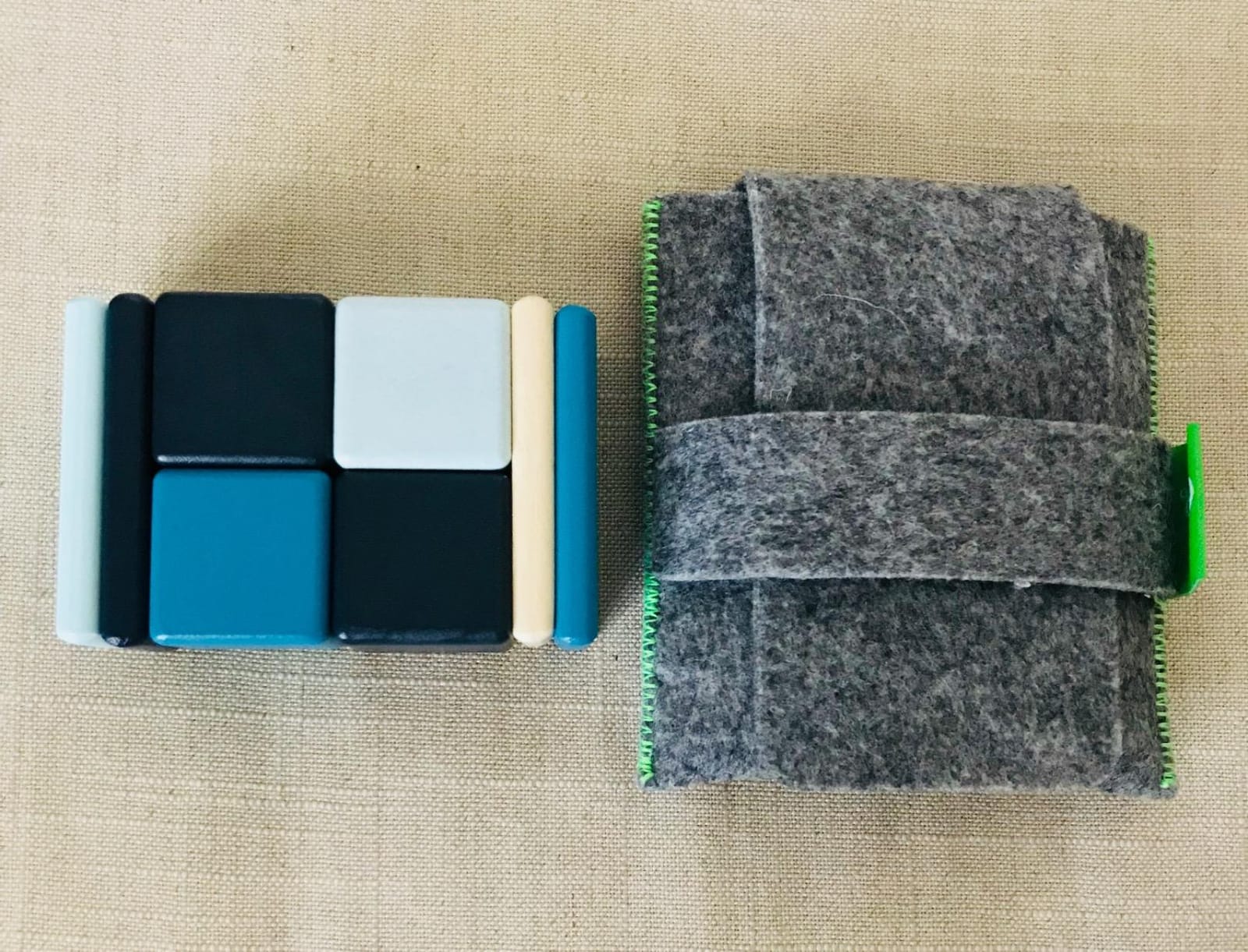 8 Piece Tegu Pocket Pouch Magnetic Wooden Block Set, Tints customer photo 2