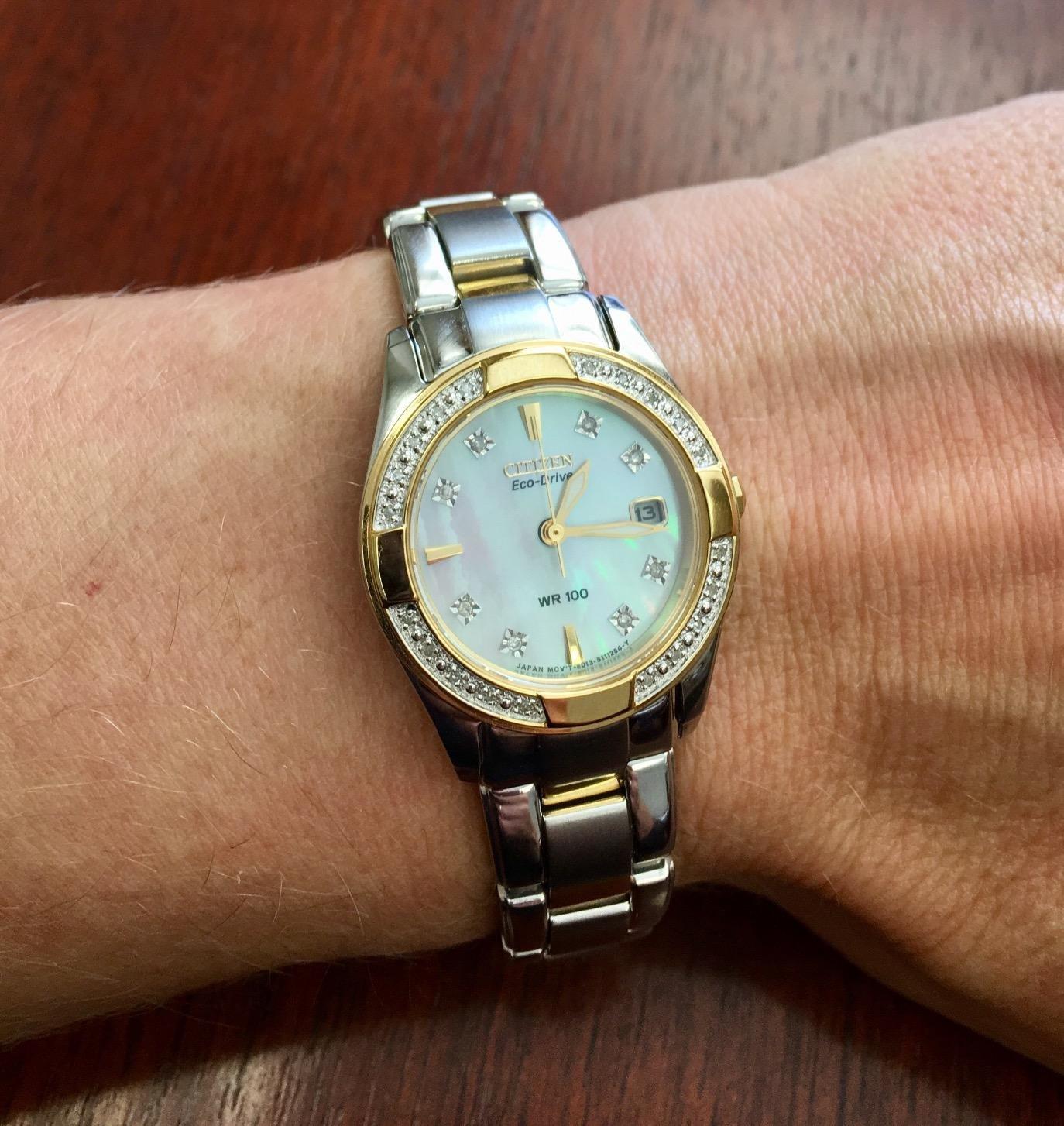 CITIZEN Ladies' Eco-Drive Diamond Classic 26mm Stainless Steel EW1824-57D customer photo 2