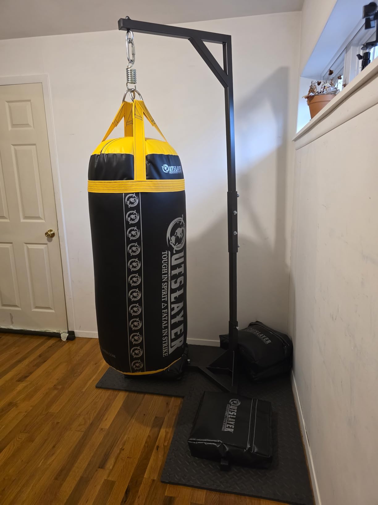 Outslayer Heavy Duty Punching Bag Stand - 7.8ft / 6.8ft Heavy Bags up to 350lbs - Made in USA - Filled or Unfilled Sandbags - Easy Assembly customer photo 2