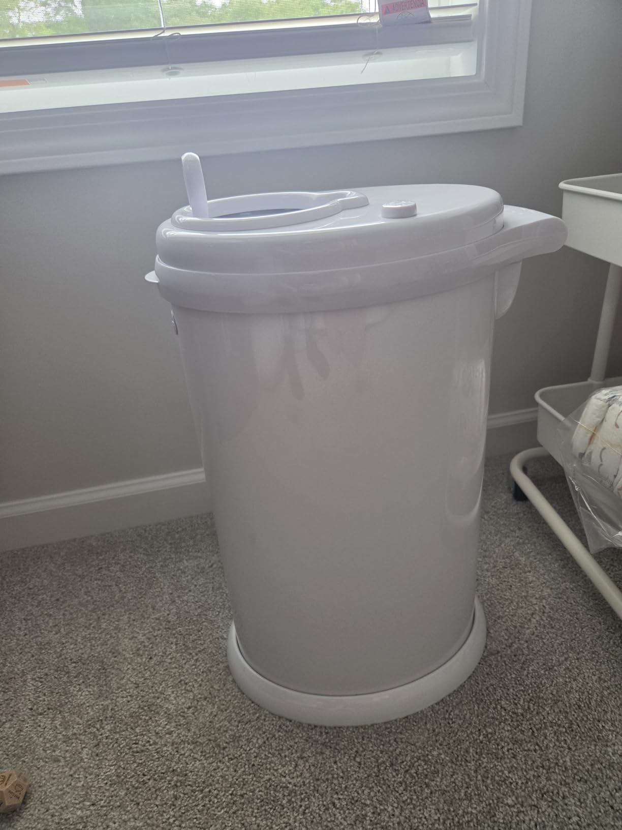 Ubbi Stainless Steel Diaper Pail, No Special Bags, Odor-Locking, White customer photo 2