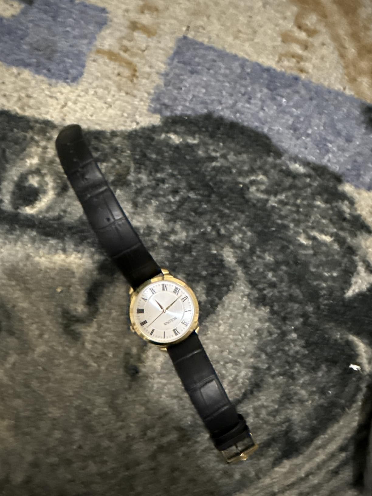 Bulova Men's Classic 3-Hand Quartz Black Leather Strap Watch, Roman Numeral Markers, 41mm customer photo 2