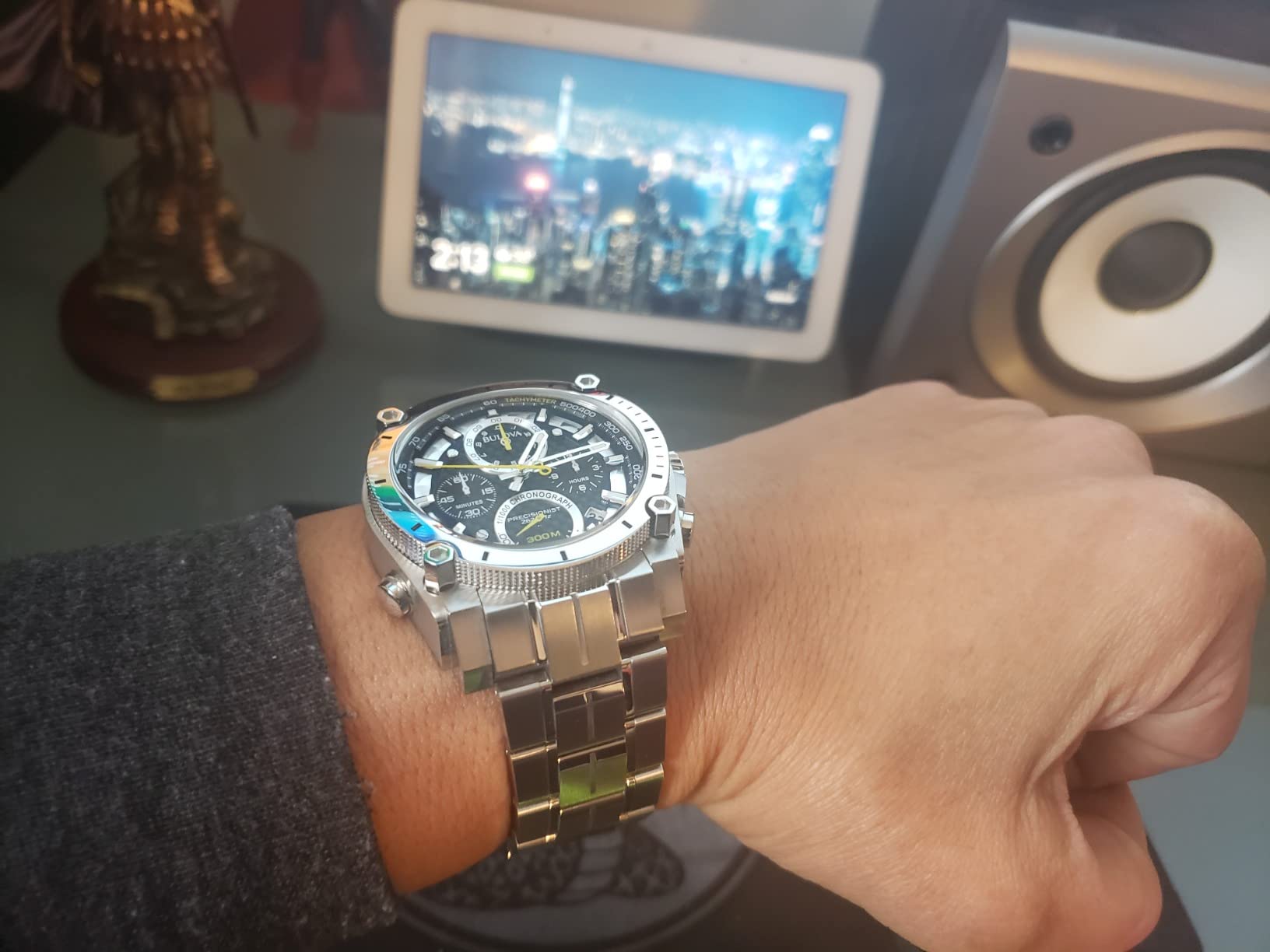 Bulova Men's Icon High Precision Quartz Chronograph Watch, Curved Mineral Crystal customer photo 1