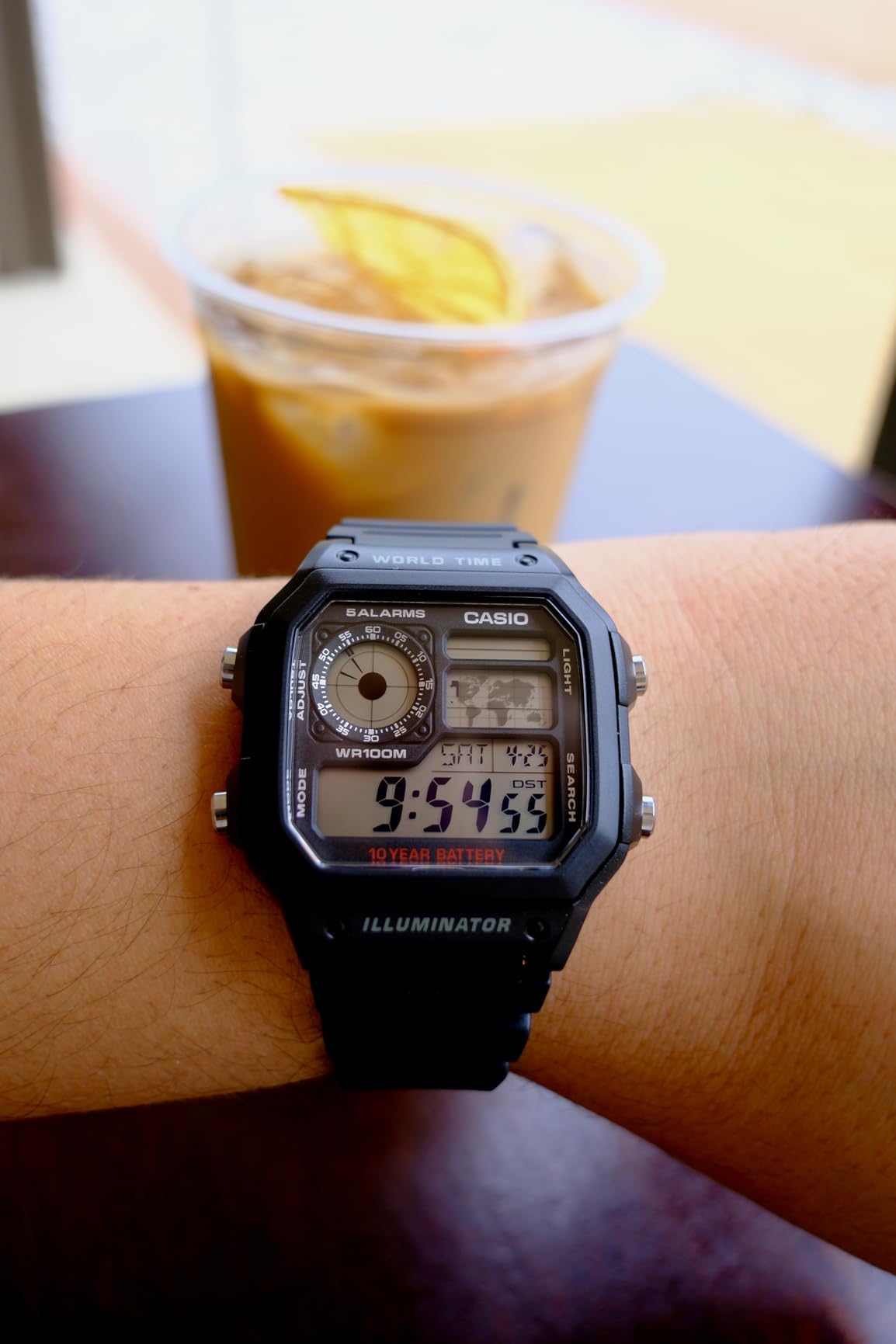 Casio AE1200WH Series | Men’s Digital Watch | 100M WR | Multi Alarms | 100 SEC Stopwatch | Countdown Timer | World Map for World Time | LED Light | LC Analog Display | 10 Year Battery customer photo 2