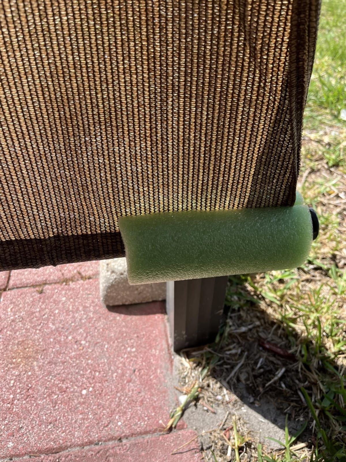 Coolaroo Outdoor Roller Shade with Wand - 95% UV Block Breathable Light Filtering Shade for Patio or Porch, Fade-Resistant, Easy-Clean Fabric, 6ft x 8ft, Walnut customer photo 1