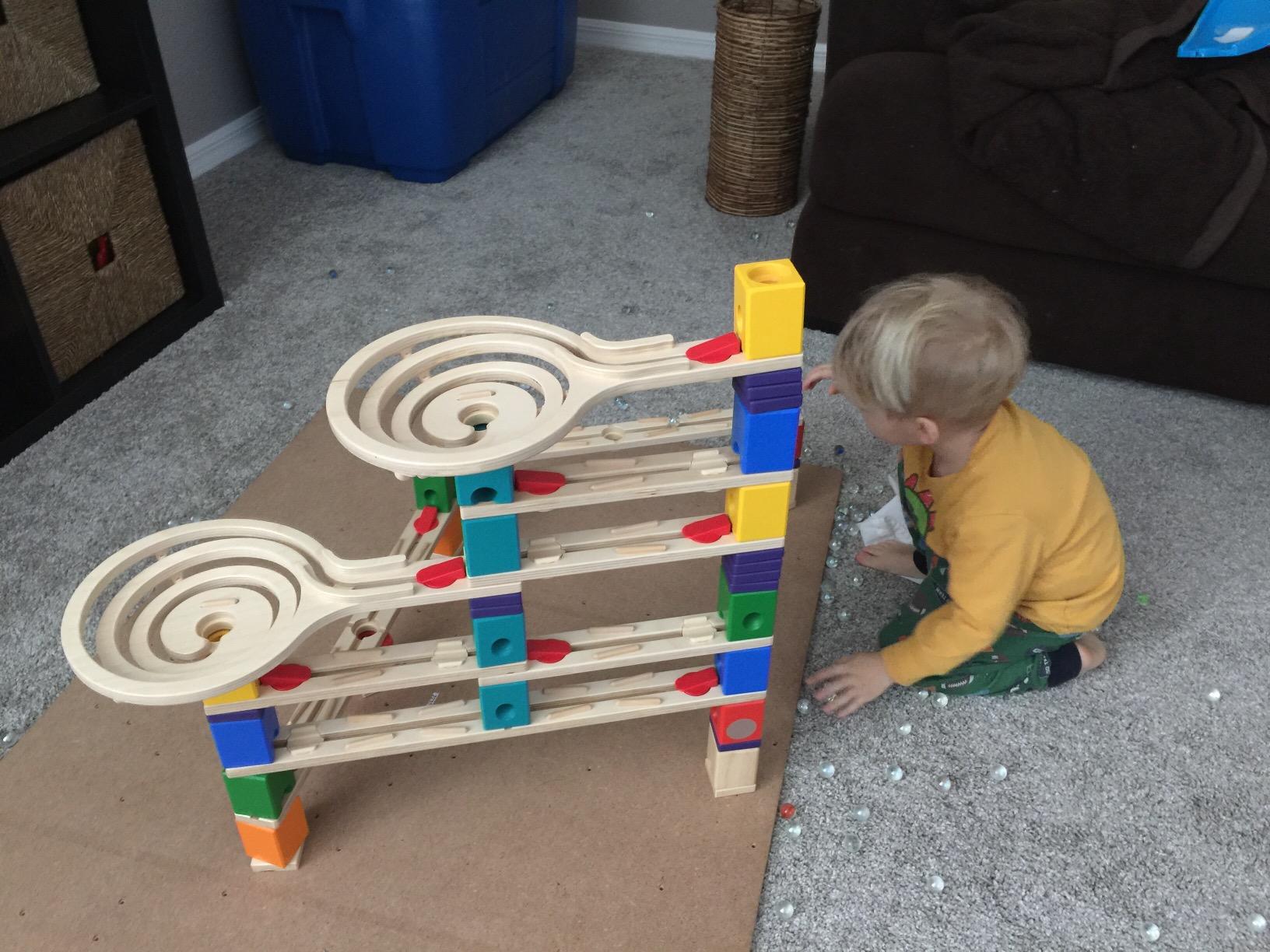 Hape Wooden Quadrilla Marble Run Vertigo Construction with Instruction| 134-PIECE STEM Educational Learning Toys for Kids customer photo 1