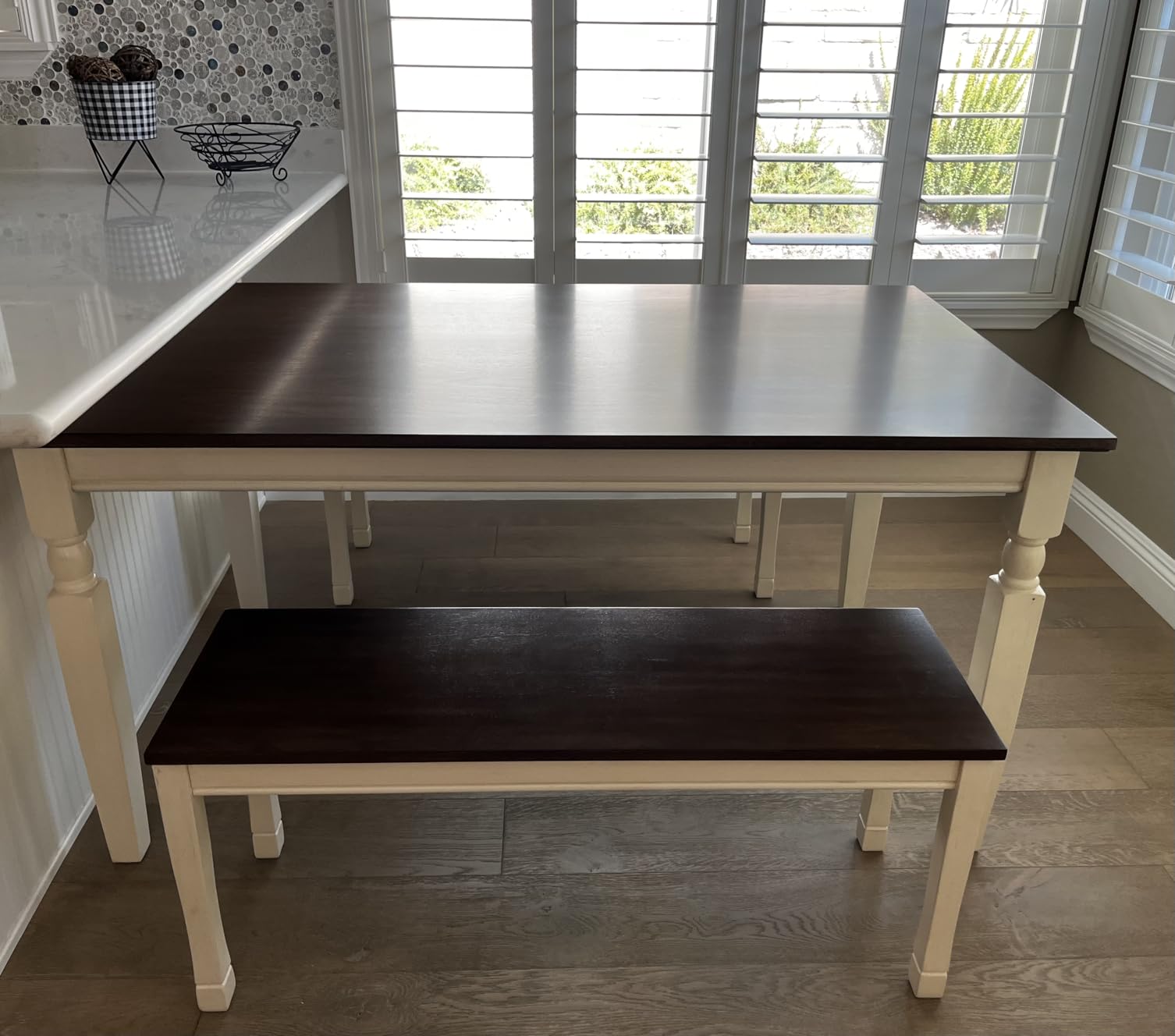 Signature Design by Ashley Whitesburg Cottage Rectangular Dining Bench, Brown & Antique White customer photo 1