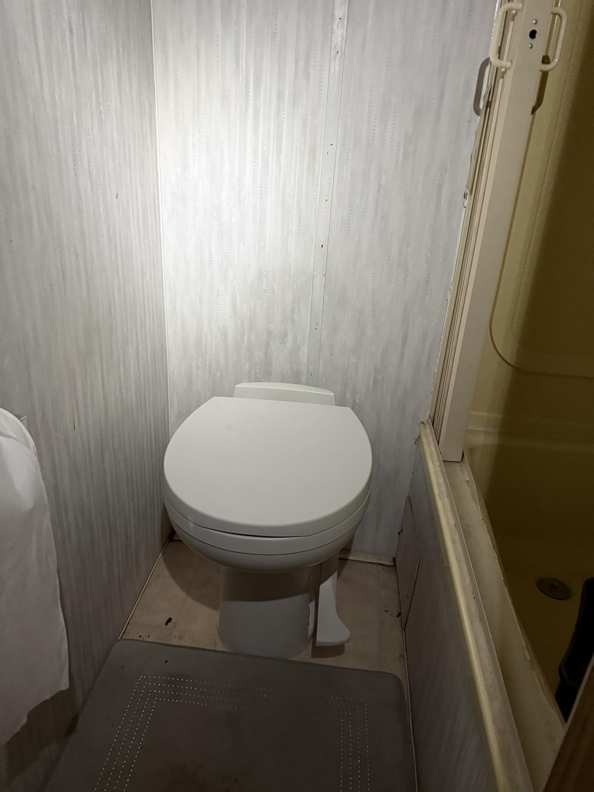 Aqua-Magic Residence RV toilet / High Profile / White - Thetford 42169 | Residential seat & cover, lightweight, single foot pedal full bowl flush, easy to install customer photo 1