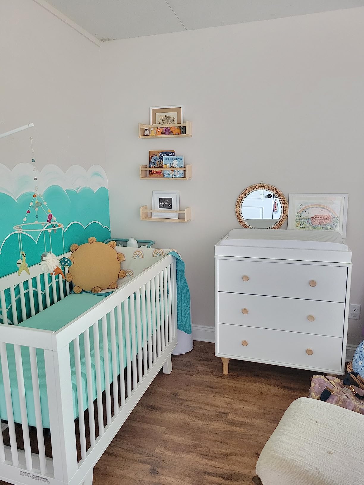 babyletto Lolly 3-Drawer Changer Dresser w/Tray - White & Natural customer photo 1
