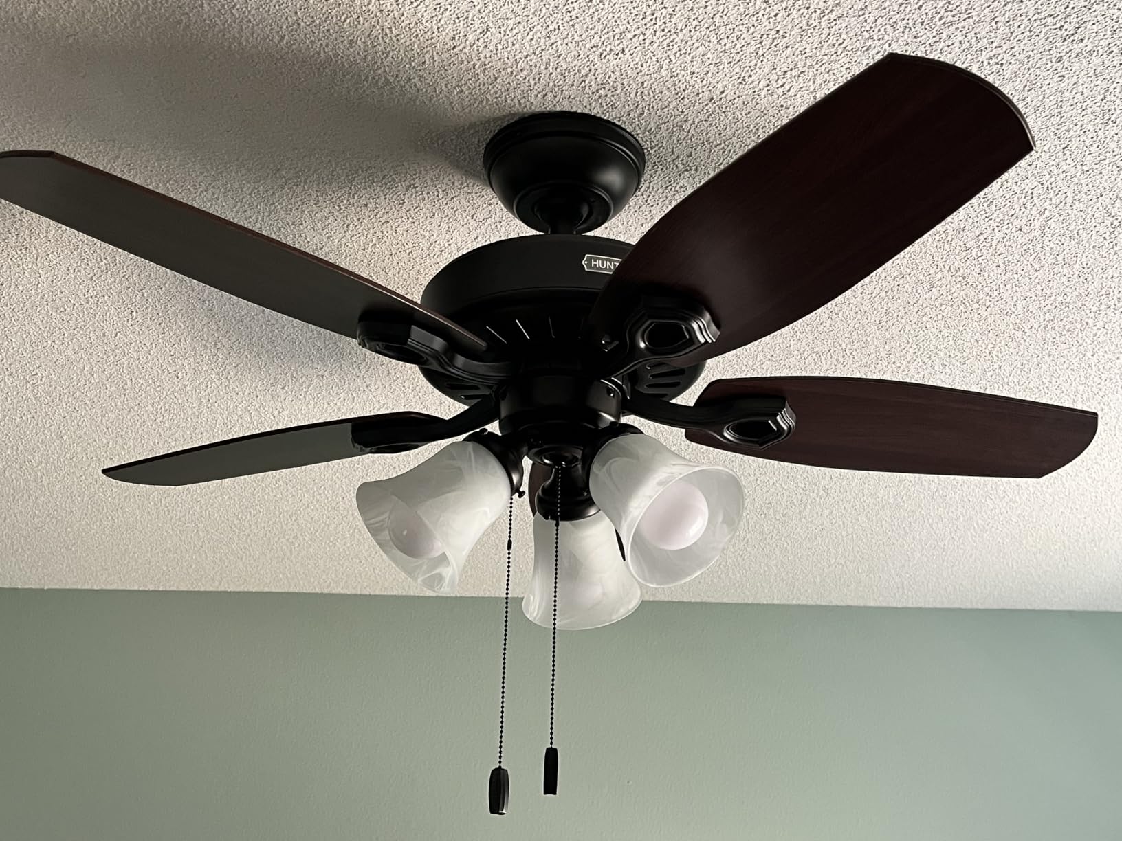 Hunter Builder, Indoor, Ceiling Fan, with LED Lights, 42 inch, New Bronze | Standard Mount, Pull Chain, 5 Blades, For Bedroom, Living Room, Includes Bulbs, 52107 customer photo 1
