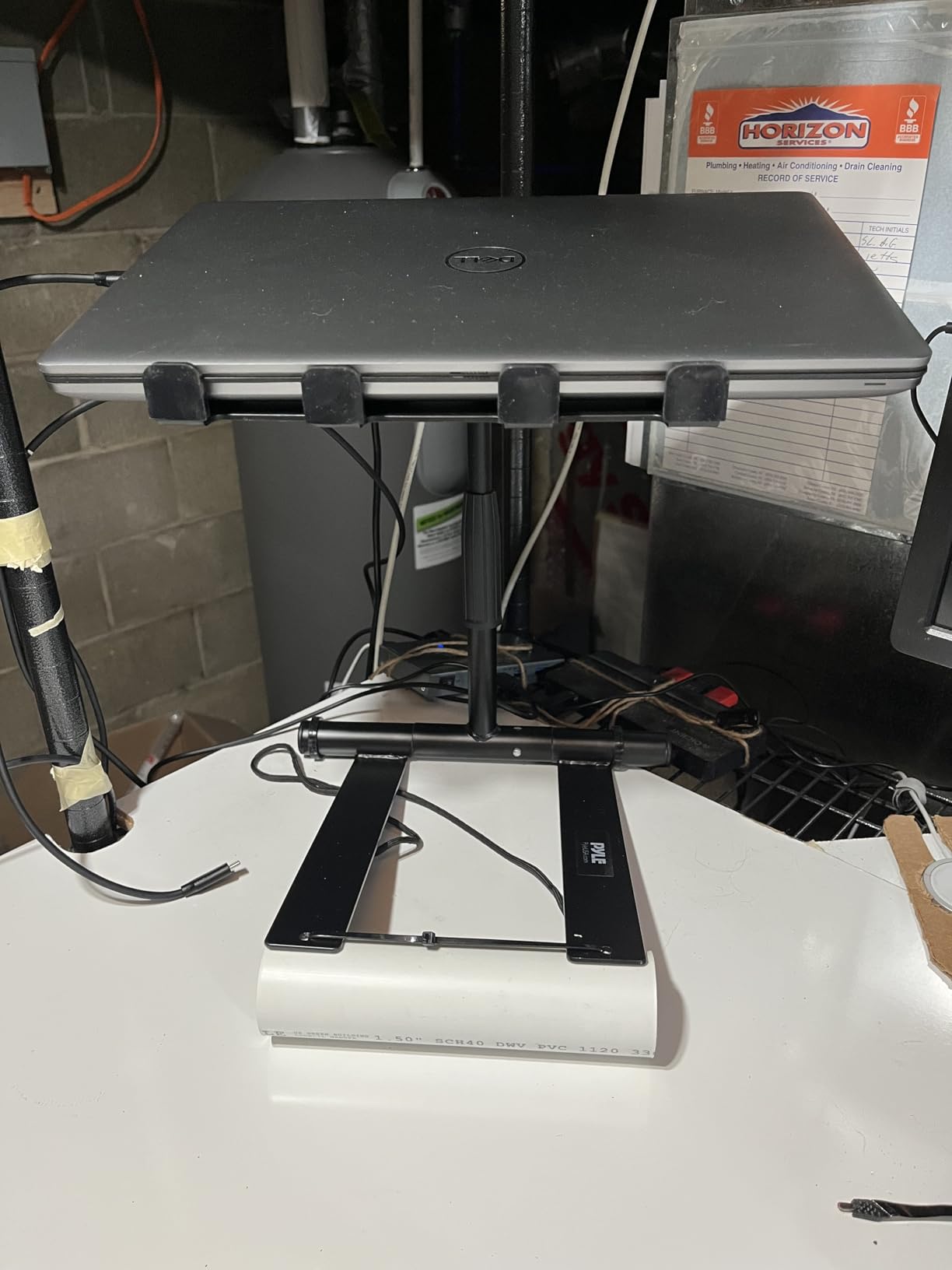 Pyle Portable Folding Laptop Stand - Standing Table with Adjustable Angle, Foldable Height and Four Prong Anti-Slip Tray for iPad, Tablet, DJ Mixer, Workstation, Gaming and Home Use - PLPTS55 customer photo 2