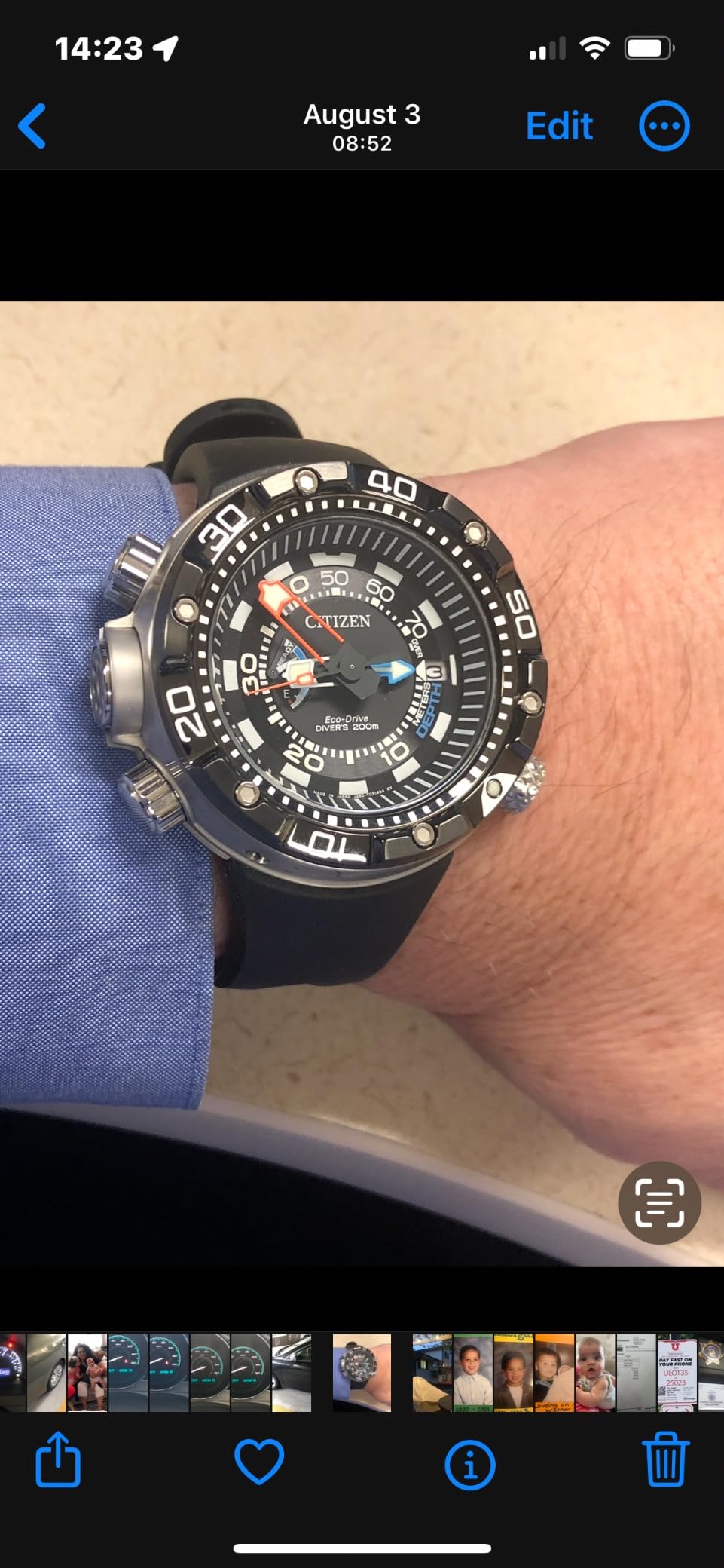 Citizen Men's Eco-Drive Promaster Sea Aqualand Depth Meter Watch in Stainless Steel with Black Polyurethane Strap customer photo 1