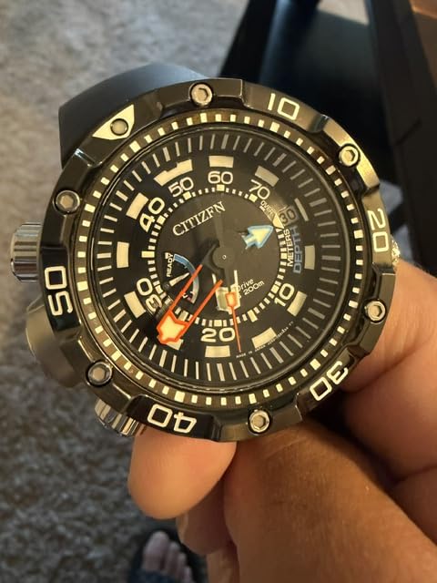 Citizen Men's Eco-Drive Promaster Sea Aqualand Depth Meter Watch in Stainless Steel with Black Polyurethane Strap customer photo 2