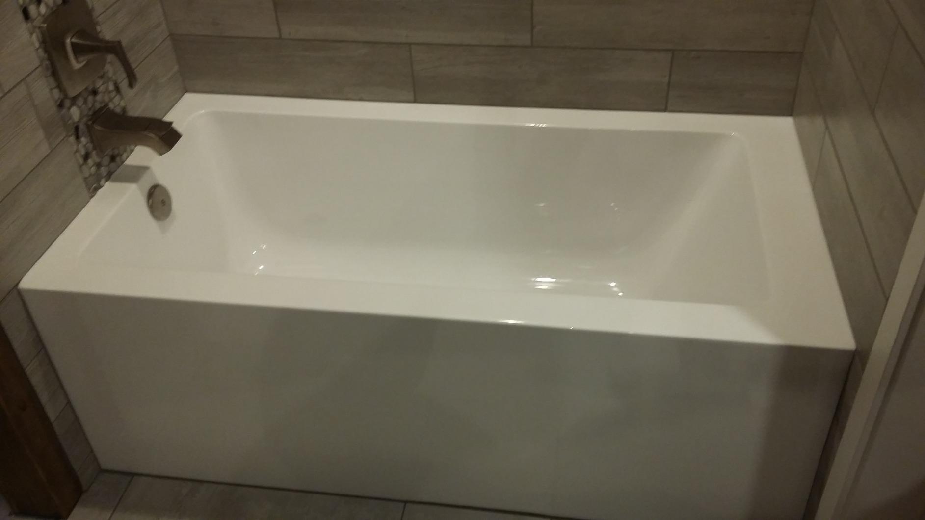 KINGSTON BRASS VTDE603122L 60-Inch Contemporary Alcove Acrylic Bathtub with Left Hand Drain and Overflow Holes, White customer photo 1