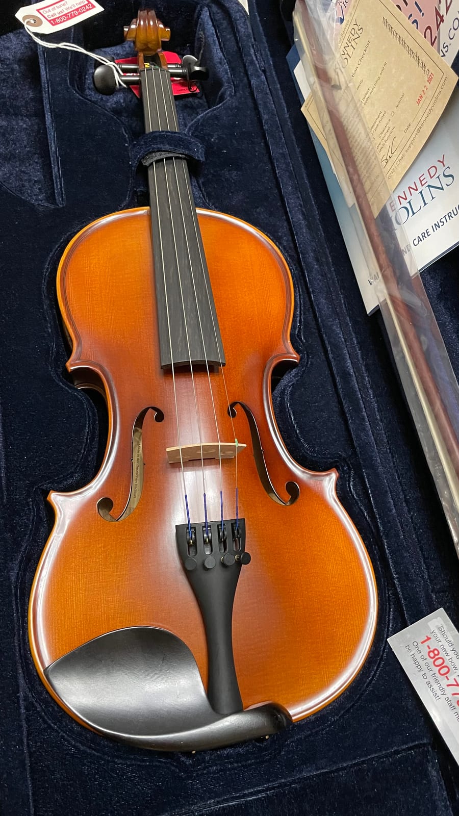 Ricard Bunnel G2 Violin Outfit 4/4 Size - Carrying Case and Accessories Included - Solid Maple Wood and Ebony Fittings By Kennedy Violins customer photo 1