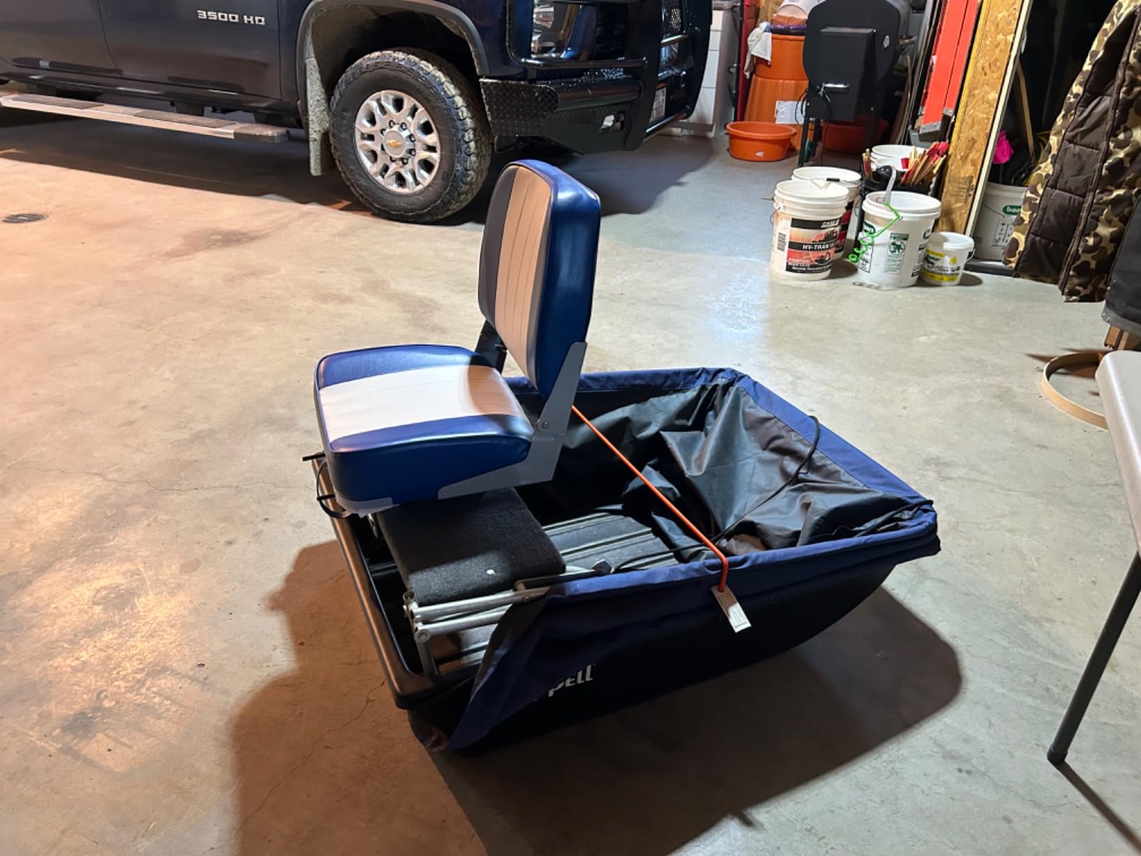 Leader Accessories Classic Low Back Folding Fishing Boat Seat Boat Chairs | Marine Boat Chairs With Thick Cushion, Aluminum Hinge, Use universal 5
