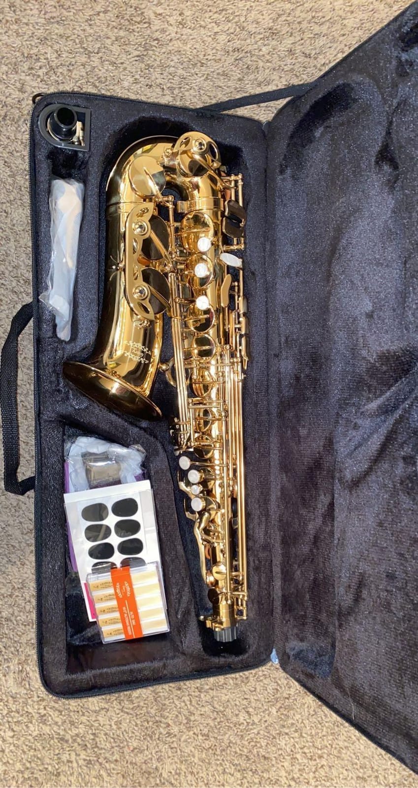 Glory Gold Laquer E Flat Alto Saxophone with 11reeds,8 Pads cushions,case,carekit customer photo 1