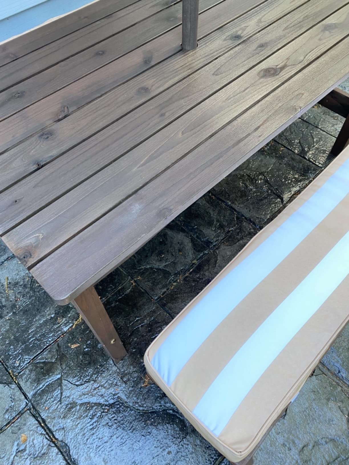 KidKraft Outdoor Wooden Table & Bench Set with Cushions and Umbrella customer photo 1